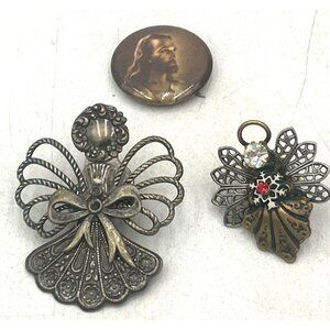 Angel Brooches Pins Jesus Button Religious Jewelry Vintage Design